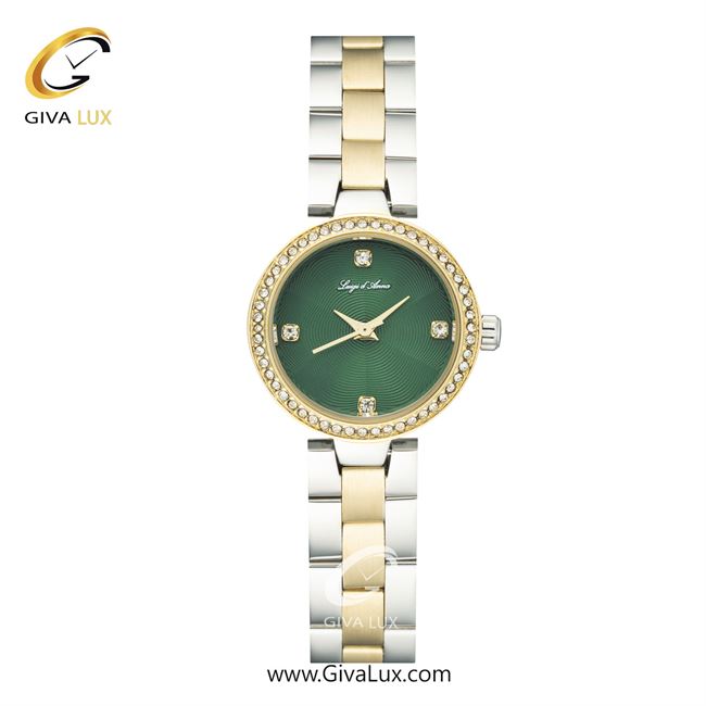 ساعت مچی اورجینال زنانه LdA طلایی | نقره ای-طلایی| سبز یشمی تیره| کد رفرنس 2492